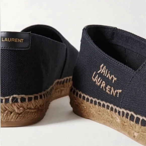 Yves Saint Laurent YSL Embroidered Espadrilles Slippers Shoes Flats - Picture 1 of 15